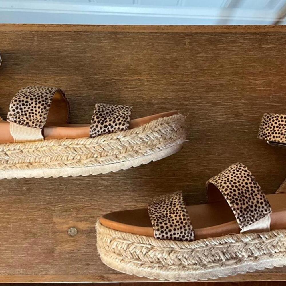 Animal Print Ankle Strap Platform Sandals 10M - Picture 3 of 3